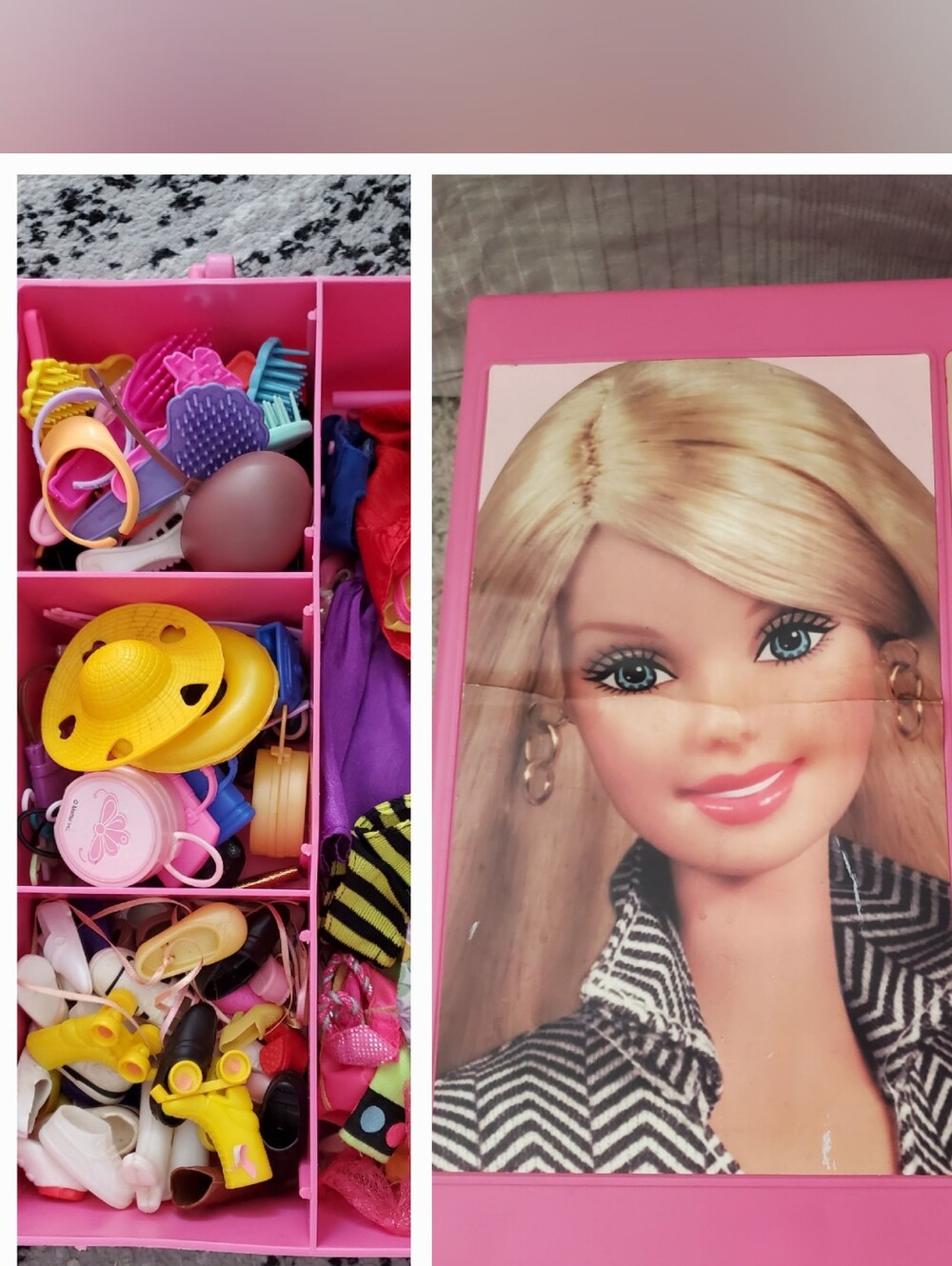 VTG Y2K Barbie Wardrobe Trunk With Clothes Shoes And Accessories